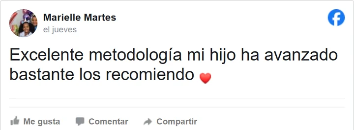 Reseña de Facebook de Marielle Martes, madre de familia de English4Kids